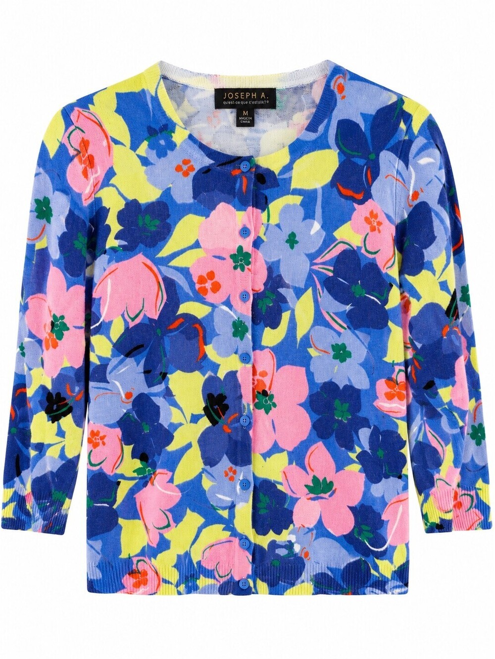 Joseph A Colorful Floral Lightweight Cardigan Size M Rayon Blend